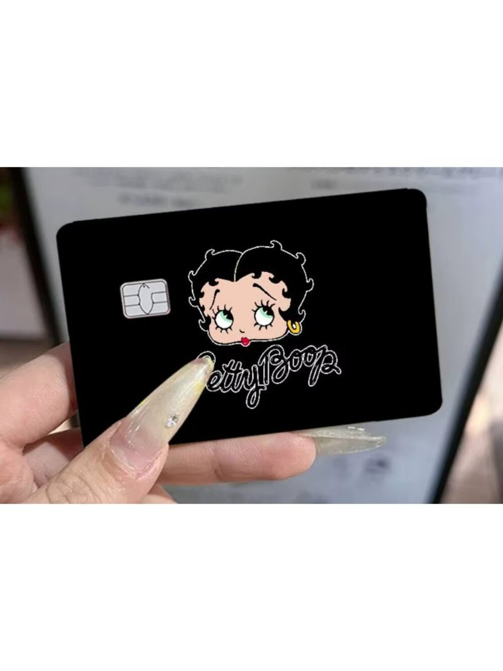 Betty Boop Waterproof Card Sticker Decal Anime Style Credit Card Skin Cover X4
